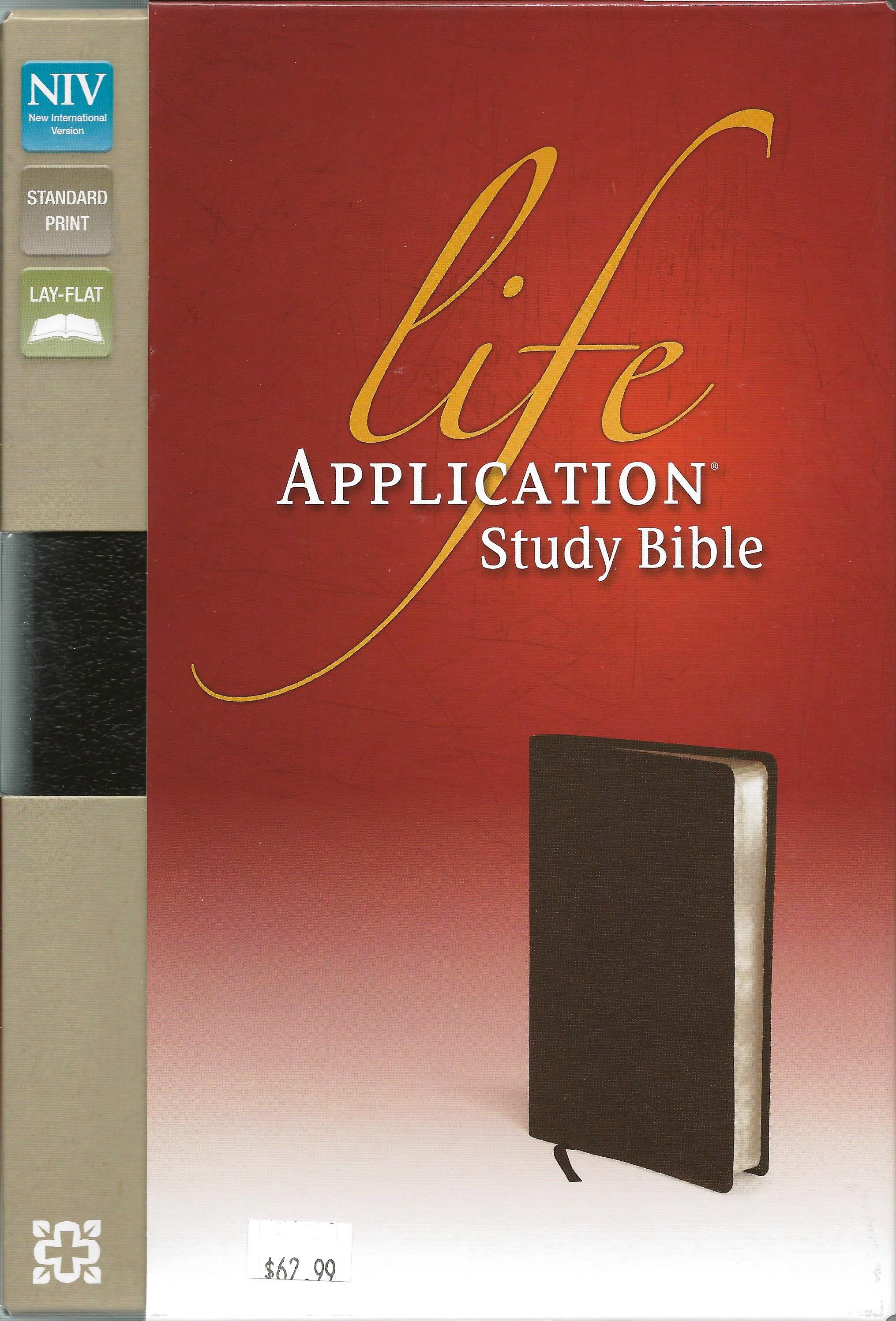 NIV LIFE APPLICATION STUDY BIBLE Black Bonded Leather